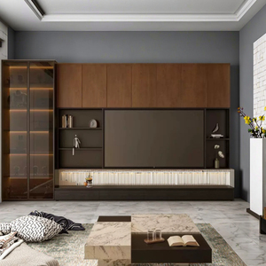MSQ Lusso Personalizzato Design Moderno Melaminico MDF Legno Pannello Murale <span class=keywords><strong>Sospeso</strong></span> Unità Mobile Porta TV Soggiorno Appartamento - Product Image 6