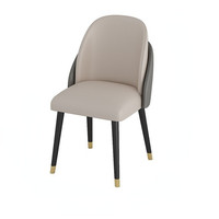 Chaises de salle à manger de luxe léger, chaise de salle à manger rembourrée en cuir avec pieds en métal, chaises de salle à manger modernes pour restaurant, café, maison, hôtel