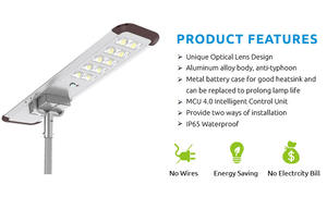 Lampadaires LED solaires étanches 20W 30W 40W 60W 80 90W 100W 120W en aluminium de haute qualité à bon <span class=keywords><strong>prix</strong></span> de gros - Product Image 6