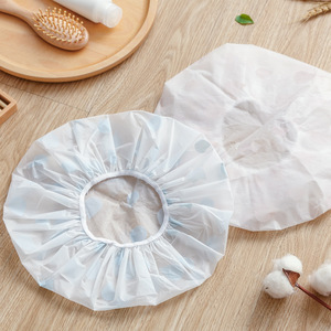 Waterproof Shower Cap Heart Pattern PE Material Adult Women Hair Cover For Sanitary Use - Product Image 3