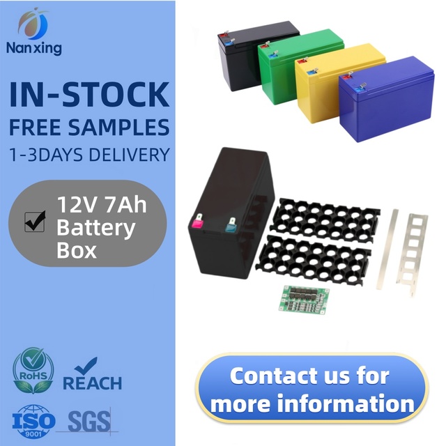 Black 18650 Battery Case 12V 7Ah Lithium Battery Box With Nickel Plates Brackets 3S40A Protective Board ABS PC V0 Shell