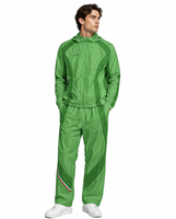 Ensemble de survêtement léger personnalisé avec logo, veste coupe-vent à capuche et pantalon bicolore, 2 pièces, uniforme d'équipe scolaire, vente en gros