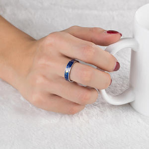 Bague de couple Ciel étoilé de Vincent Van Gogh, peinture à l'huile pour étudiants en art, bague en acier inoxydable Ciel étoilé - Product Image 4