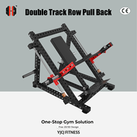 Appareil de musculation professionnel à double rail pour tirage en rangée, avec bras indépendants, dossier réglable et support pour le bas du corps