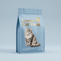 Sachet alimentaire pour animaux de compagnie en aluminium personnalisé, anti-odeur, avec fermeture éclair, doré miroir, à fond plat, à fond stable, avec logo et couleur personnalisés