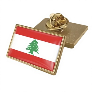 Pin de Solapa Personalizado al por Mayor con Emblema Nacional Libanés, Insignia Magnética, Mapa de la Bandera del Líbano - Product Image 2