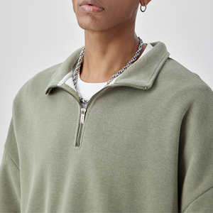 Sudadera con capucha de manga larga con cremallera de medio cuarto, chaqueta, fabricante personalizado para hombre, Sudadera con capucha de gran tamaño de algodón polar con cremallera de cuarto - Product Image 2