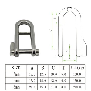 Grillete de Acero Inoxidable en Forma de D M5 M6 M8 con Pasador Roscado para Herrajes de Aparejos Marinos - Product Image 4