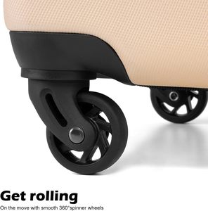 Ensemble de 4 valises de voyage rigides en ABS avec serrure TSA, <span class=keywords><strong>roulettes</strong></span> fixes, légères, design moderne et épuré - Product Image 3