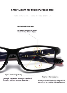 Lunettes progressives multifocales à zoom automatique TR90 transfrontalières, à double usage, pour presbytie, personnes d'âge moyen et âgées, anti-lumière bleue - Product Image 3