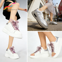 Lacets plats en mousseline de soie imprimé léopard de 2,5 cm pour baskets et chaussures décontractées – Vente en gros