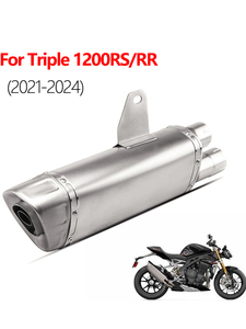 Pot d'échappement de <span class=keywords><strong>moto</strong></span> en acier inoxydable, silencieux, connectant le collecteur d'origine pour <span class=keywords><strong>Triumph</strong></span> Speed Triple 1200 RR RS 2021-2024 - Product Image 2