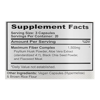 Cápsulas de Complejo de Fibra Vegano 4 en 1 de 1500 mg, Marca Privada OEM con Certificación GMP de Rosebest, Suplemento para la Salud Digestiva e Intestinal
