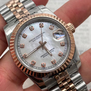 Montre Seiko avec mouvement NH35 japonais, 40 mm, verre saphir modifié, lunette sertie de diamants, bracelet en acier inoxydable, style Présidentiel - Product Image 1