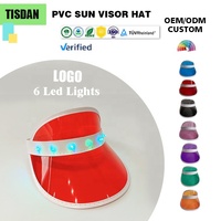 TISDAN Cappello Visiera Estivo in PVC con LED Personalizzabile con Logo per Feste e Spiaggia