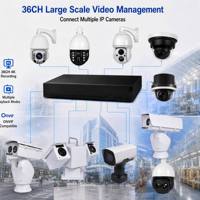 Enregistreur vidéo réseau (NVR) 36 canaux 4K 4 SATA en aluminium avec H.265 pour système de sécurité, reconnaissance faciale IA et détection humaine