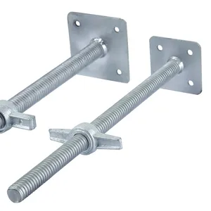 electro galvanized steel screw base jack shuttering jacks used for scaffolding