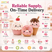 Pabrik Mainan Boneka Es Krim Custom, Boneka Ramah Lingkungan, MOQ Rendah untuk Hadiah dan Promosi Toko Gelato