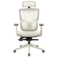 Chaise de bureau ergonomique en maille complète, confortable, moderne, blanche, à dossier haut, pivotante, réglable, pour ordinateur, pour chef d'entreprise, pour manager