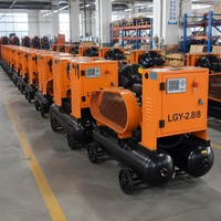 Kompresor Udara Sekrup Portabel Listrik Kaishan LGY-2.8/8 Dual-Tank 2.8m/mnt 8Bar 15KW Pompa Mesin Udara untuk Pertambangan Konstruksi