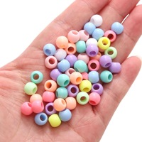 Perles en vrac colorées inspirées de la glace, perles baril à grand trou de 6-20 mm, accessoires DIY en acrylique faits à la main pour la création de bijoux