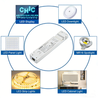 LETARON Transformador de Salida Única 220V 12V 1-50W Impermeable IP44, Fuente de Alimentación LED Super Delgada para Iluminación de Espejos de Baño
