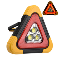 Lampe de travail LED COB rechargeable à énergie solaire, lampe de signalisation triangulaire d'urgence SOS pour marquage de stationnement automobile