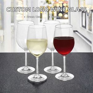 Verres à vin en plastique transparents écologiques réutilisables incassables de 360 ml avec logo personnalisé pour les fêtes et les mariages - Product Image 2