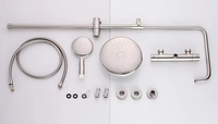 Kit de robinetterie de douche à main thermostatique en forme de tournesol, haute qualité et hauteur réglable.