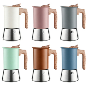 หม้อต้มกาแฟโมก้าอิตาเลียนขายส่งแบบ OEM พร้อมโลโก้และบรรจุภัณฑ์ที่ปรับแต่งได้ ทำจากสแตนเลส ใช้กับเตาได้ มีฝาปิด - Product Image 1