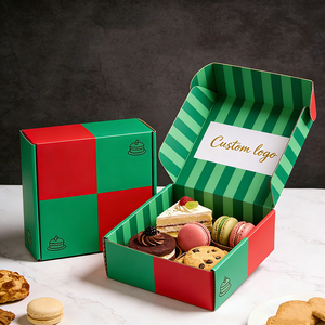 Nouvelle conception de boîte à dessert, emballage pour pâtisserie, service de livraison de traiteur, boîte à dessert, emballage pour <span class=keywords><strong>mini</strong></span>-biscuits, boîtes à biscuits crumble 6x6 X4 - Product Image 1