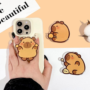 2025 dễ thương phim hoạt hình capybara túi khí điện thoại di động mở rộng khung ngón tay phổ quát gấp khung điện thoại di động - Product Image 3