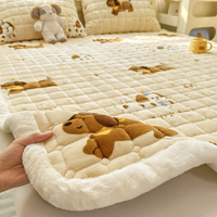 Matelas pliant en velours tissé à motif de dessin animé, coussin de lit non jetable pour la maison, literie d'hiver