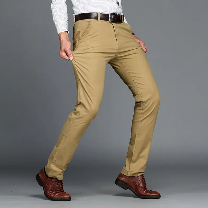 4 Color Sizes 29-46 Hot Sale Business Casual Pants Men Spring Autumn Clothing Slim Straight Suit Pants Cotton Trousers ETS-A11