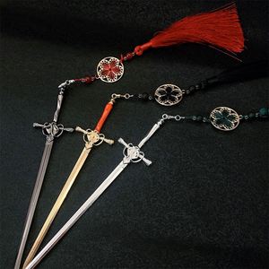 กิ๊บติดผมรูปดาบโลหะประดับพู่สำหรับผู้หญิง - Product Image 4