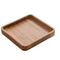 Plateau carré en bois, plateau en bois pour aliments, boissons et usage domestique quotidien, parfait pour la cuisine, la table basse et toutes utilisations