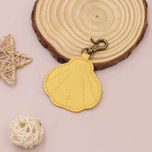 <b>Cute</b> Yellow Shell Keychain Seashell Beach Keychain Bag Charms Seashell Charms <b>Keyring</b> Bag Decors - Product Image 3