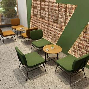 ผู้จำหน่ายเฟอร์นิเจอร์ร้านอาหารเฟอร์นิเจอร์ร้านกาแฟเก้าอี้และโต๊ะ Foshan ผู้ผลิตเฟอร์นิเจอร์ร้านอาหารบูธที่นั่ง - Product Image 4