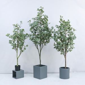 Arbre <span class=keywords><strong>d</strong></span>'eucalyptus artificiel, feuillage <span class=keywords><strong>argent</strong></span>é, plante artificielle en pot, <span class=keywords><strong>d</strong></span>écoration nordique sur pied pour salon, bureau, intérieur - Product Image 4