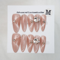 Vente en gros 10 pièces de longueur moyenne ballerine Art acrylique presse sur les ongles ongles artificiels gel faux ongles