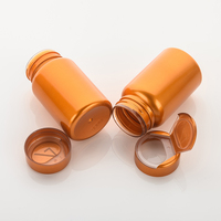 Bouteilles en plastique PET de 120 cc sans BPA, de qualité alimentaire, plaquées or, pour capsules, suppléments, pilules et chewing-gums, avec bouchon à clapet