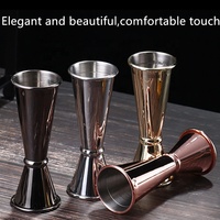 Jigger doseur double face en acier inoxydable 2oz/1oz, ensemble d'outils de barman avec logo personnalisé pour la promotion des barmans