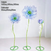 Accessoires de décoration de fenêtre fleur géante artificielle faux grand mariage 3d fleur faite à la main