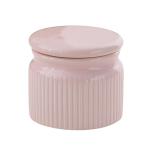 Tarro de cerámica hermético de color sólido estilo nórdico para almacenamiento de granos de café con tapa de plástico, forma cilíndrica, uso doméstico. - Product Image 5