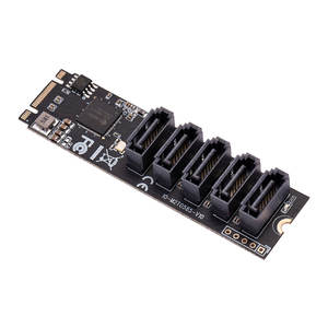 IOCREST <span class=keywords><strong>M</strong></span>.2 (PCIe 3.0) an 5 Ports SATA III 6G SSD-Adapter mit SATAIII-Kabel unterstützung UEFI PCIe Gen3x2 Non-RAID Jmb 585-Chip - Product Image 1