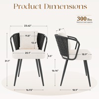 Chaise de salle à manger moderne avec coussin et dossier en velours, fauteuil ergonomique pour la maison, le bureau et l'appartement