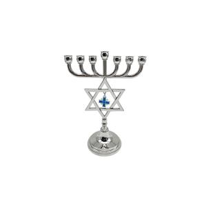 High Quality Wholesale Luxury Metal Menorah Supplier of Metal Candle Holder <b>Silver</b> Finished Handmade Designer Candle Stand - Product Image 5
