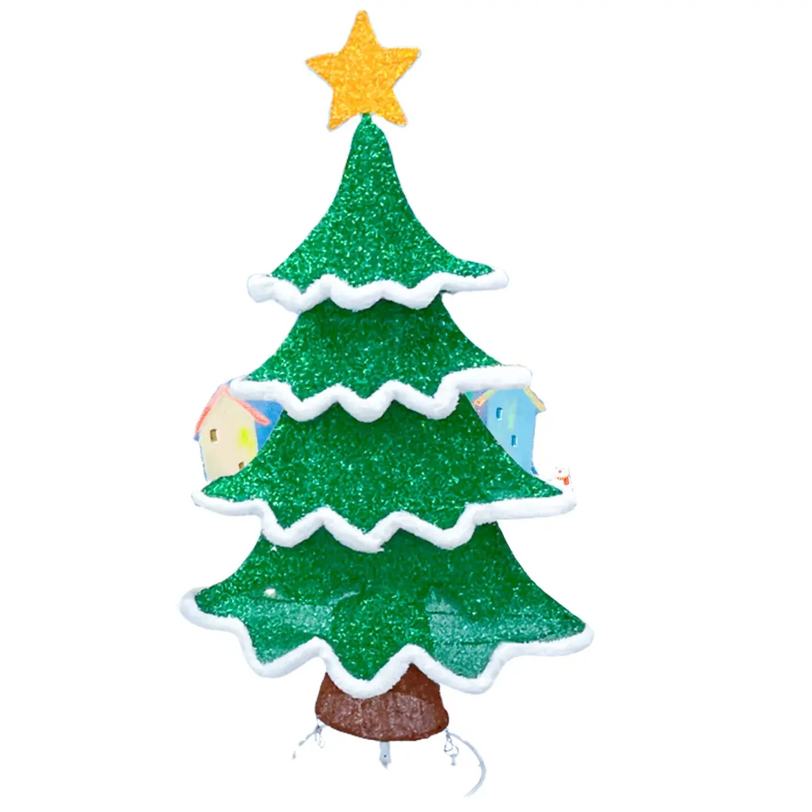 Outdoor Frame Holiday Iron Lighted Christmas Tree
