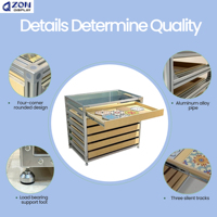 Vitrine d'exposition multi-niveaux haute capacité pour échantillons de carreaux, unité modulaire combinable pour présentoir de mosaïque et de pierre de quartz