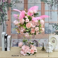 Nouveauté, rose artificielle en soie blanche de luxe de haute qualité 5D, boule de fleurs de 60 cm, centre de table et décorations de table pour mariage